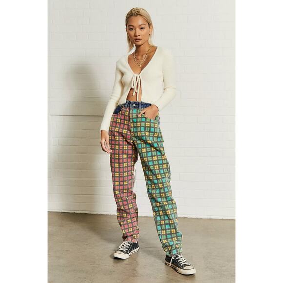 The Ragged Priest Hot Rod Mix Check Dad Jeans - 26 - Picture 10 of 16